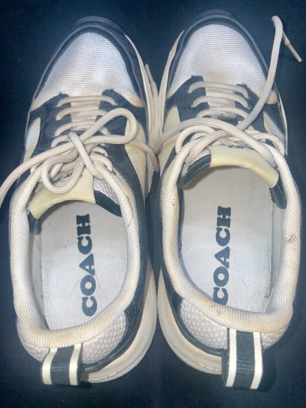 Coach | Colorblock White Blue | Lace Up Low Top Mesh Leather Athletic |Original - Picture 4 of 8